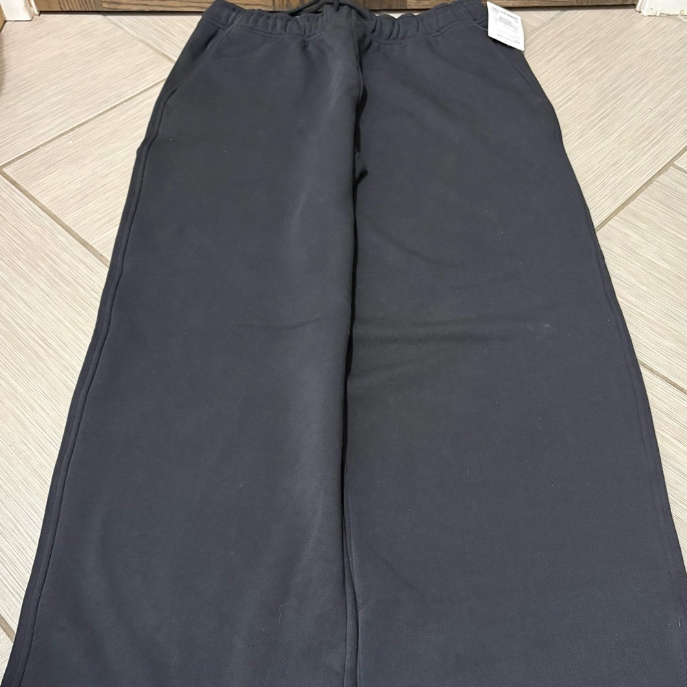 Athleta Black Heavyweight Terry Relaxed Pants